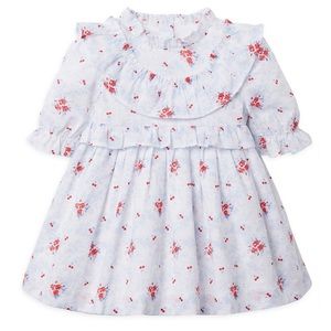 Janie and Jack Floral Dress with matching Bloomers in Blue and Cherry Print